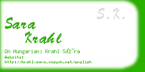 sara krahl business card